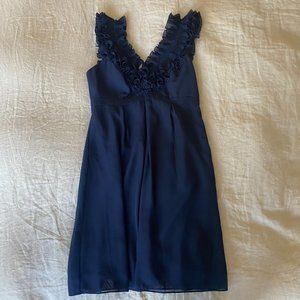 Lilly Pulitzer Amber Ruffle Dress Solid Chiffon